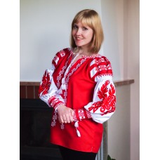 Embroidered blouse "Bohemian Red"